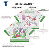 Custom White Floral Oversized Football Jersey Street Fashion T-shirt